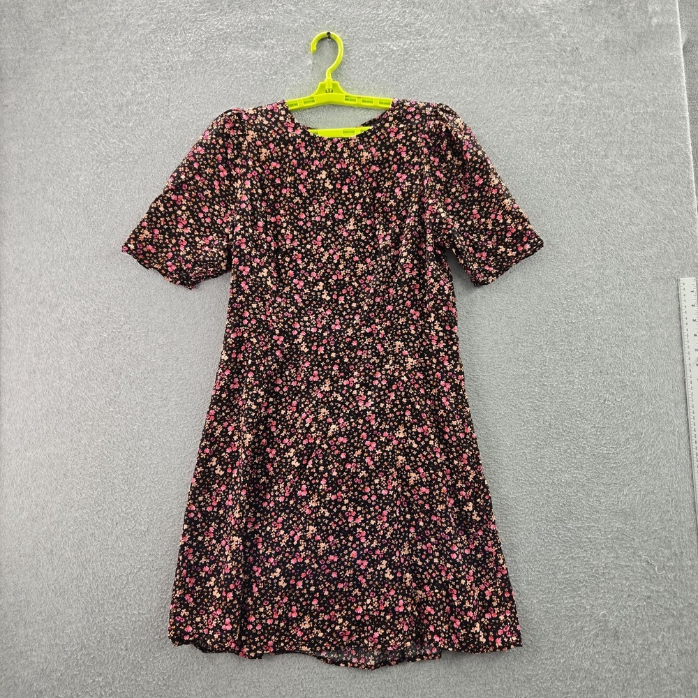 Old Navy Women Dress L TALL Black Floral Fit & Flare Cottagecore Romantic